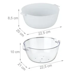 Sil med skål, 10x22,5x21 cm, Transparent, Vit