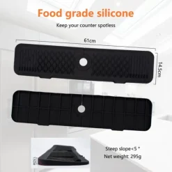 Mattor & Galler Till Diskhoar-Siliconkranbeskyddsmatta, livsmedelsklassat material, lätt att rengöra,svart, 1 st