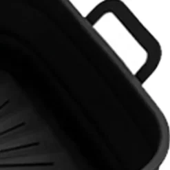 Fritöser-Silikon fritös liners Set - 8 tum fyrkantig, förtjockad & vikbar, luktfri - svart