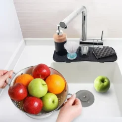 Mattor & Galler Till Diskhoar-Silikon köksbadrumsmatta för diskbänk avloppsblandare