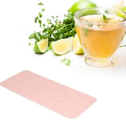 Mattor & Galler Till Diskhoar-Silikon Värmeisoleringsdyna Skrivbord Anti-Skolning Vattentät Silikondyna för Hemkök (Rosa, 45x20cm)