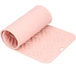 Mattor & Galler Till Diskhoar-Silikon Värmeisoleringsdyna Skrivbord Anti-Skolning Vattentät Silikondyna för Hemkök (Rosa, 45x20cm)