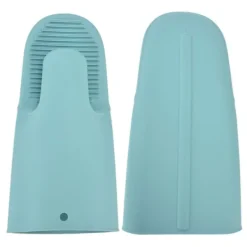Silikon Värmeisoleringshandskar Förtjockade Anti-Slip Ugnsvantar Handskar för mikrovågsgrillNordic Green
