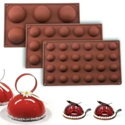 Bakning-Silikonform 24 Kulor Halvklot Bakform – Is/Choklad/Geléform