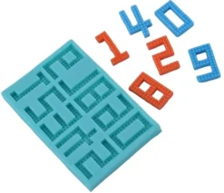 Utrustning För Tårtdekoration-Silikonform för sockerpasta 3D-SIFFERBLOCKAR