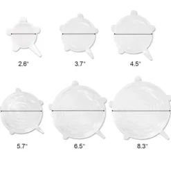 Silikonlock, Cefanty 6 st Återanvändbara silikonstretchlock Universallock/ Matförvaring