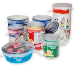 Silikonlock till skålar Koppar Matlock Set med 6 stretchlock Food Saver Wrap_CF*2607