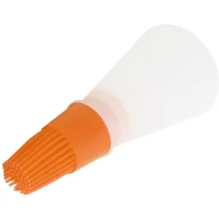 Olje- & Vinägerbehållare-Silikonoljeborste med oljeflaska Högtemperaturbeständig borste Oljekontrollborste för kök Orange