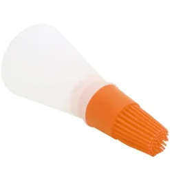 Olje- & Vinägerbehållare-Silikonoljeborste med oljeflaska Högtemperaturbeständig borste Oljekontrollborste för kök Orange