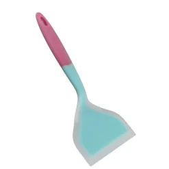 Silikonspatel Nonstick NonSlip Silikon Matlagningsspatel för Tamagoyaki Pizza Biff (Himmelsblå Rosa Handtag)