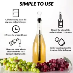 silver vinkyl i rostfritt stål, snabb kylning med kylstav, presenter