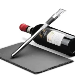 Silvervinkylare, 3 i 1 vinflaska i rostfritt stål med kylsticka med luftad