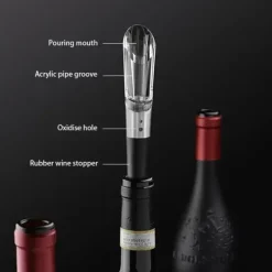 Silvervinkylare, 3 i 1 vinflaska i rostfritt stål med kylsticka med luftad