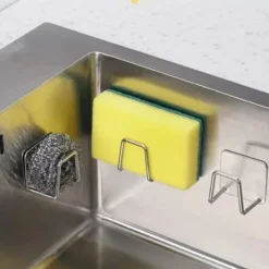 Köksorganiserare-Självhäftande Krok Hållare för Disksvamp Rostfritt Stål