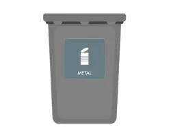 Tillbehör Till Avfallshantering-Skilt affaldspiktogram METAL 12x12 cm, aluminium, grå/hvid