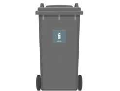 Tillbehör Till Avfallshantering-Skilt affaldspiktogram METAL 12x12 cm, aluminium, grå/hvid