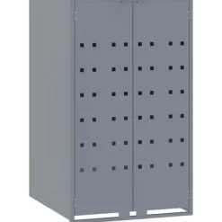 Skjul för sopkärl med lock - Förvaring för 6 platser | Färg: Grå | Storlek: 414x79x117 cm
