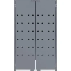 Skjul för sopkärl med lock - Förvaring för 6 platser | Färg: Grå | Storlek: 414x79x117 cm