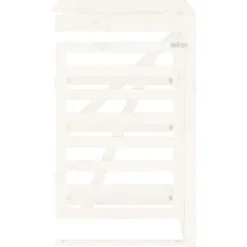 Tillbehör Till Avfallshantering-Skjulförlängning för sopkärl - Vit massiv furu | Färg: Vit | Storlek: Anpassningsbar