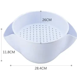 Skål / Durkslag Kombination - Vit, L