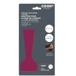 Rengöringsutrustning-SKRAPA för induktion/keramik/glas 5 BLAD röd