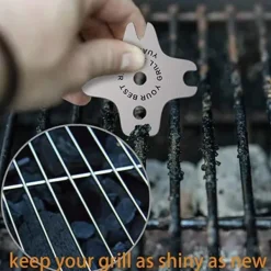 Skrapa för stekhäll i rostfritt stål, rund (blank, i lager)