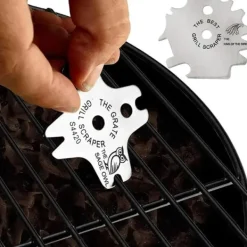 Skrapa för stekhäll i rostfritt stål, rund (blank, i lager)