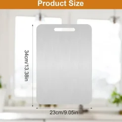 Skärbrädor-Skärbräda - dubbelsidig i Rostfritt Stål och Titan, 34x23 cm, BPA-Fri för Kök