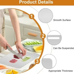 Skärbrädor-Skärbräda - dubbelsidig i Rostfritt Stål och Titan, 34x23 cm, BPA-Fri för Kök