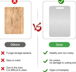 Skärbrädor-Skärbräda - dubbelsidig i Rostfritt Stål och Titan, 34x23 cm, BPA-Fri för Kök