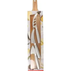 Skärbräda - MENASTYL - 5040079 - Rektangulär - Akaciaträ - Med 3 ostknivar i rostfritt stål