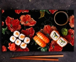 Karottunderlägg-SKÄRBRÄDA I GLAS 52x30 BLOMMOR