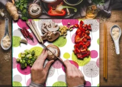 Karottunderlägg-SKÄRBRÄDA I GLAS 52x40 BLOMMOR