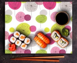 Karottunderlägg-SKÄRBRÄDA I GLAS 52x40 BLOMMOR