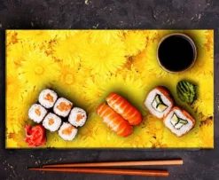 Karottunderlägg-SKÄRBRÄDA I GLAS 52x30 BLOMMOR