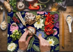 SKÄRBRÄDA I GLAS 52x40 BLOMMOR