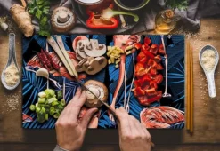 Karottunderlägg-SKÄRBRÄDA I GLAS 52x30 FLAMINGO