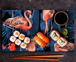 Karottunderlägg-SKÄRBRÄDA I GLAS 52x30 FLAMINGO