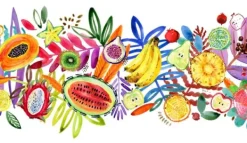 Skärbrädor-SKÄRBRÄDA I GLAS 52x30 FRUKT