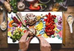 Skärbrädor-SKÄRBRÄDA I GLAS 52x30 FRUKT