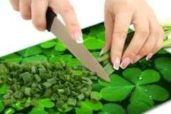 Karottunderlägg-SKÄRBRÄDA I GLAS 52x40 GRÖN