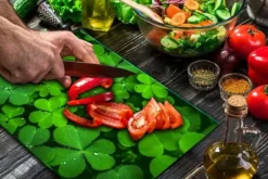 Karottunderlägg-SKÄRBRÄDA I GLAS 52x40 GRÖN