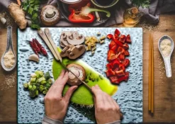 Karottunderlägg-SKÄRBRÄDA I GLAS 52x40 KIWI