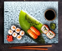 Karottunderlägg-SKÄRBRÄDA I GLAS 52x40 KIWI