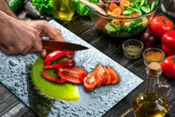 Karottunderlägg-SKÄRBRÄDA I GLAS 52x40 KIWI