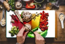 Karottunderlägg-SKÄRBRÄDA I GLAS 52x30 PAPRIKA