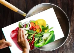 Karottunderlägg-SKÄRBRÄDA I GLAS 52x30 PAPRIKA