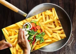 Karottunderlägg-SKÄRBRÄDA I GLAS 52x30 POMMES FRITES