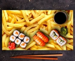 Karottunderlägg-SKÄRBRÄDA I GLAS 52x30 POMMES FRITES