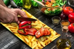 Karottunderlägg-SKÄRBRÄDA I GLAS 52x30 POMMES FRITES